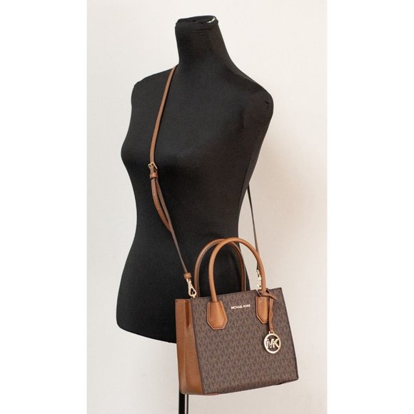NEW Michael Kors Mercer Medium Messenger Crossbody Brown Leather Handbag Purse - Picture 2 of 9
